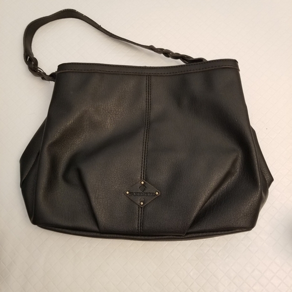 St. John's Bay Black Handbag Faux Leather 12 X 11 X 4.5 - Picture 1 of 10